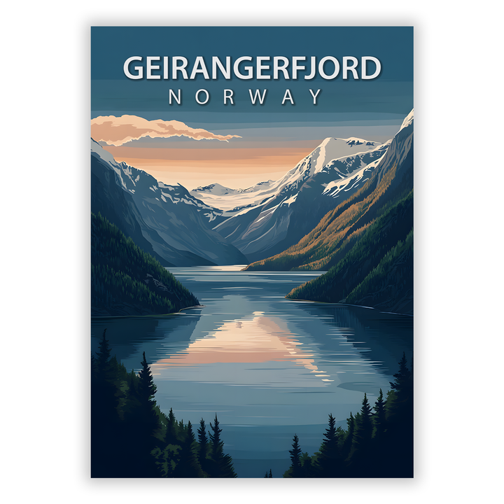 Zum Produkt Geirangerfjord Poster - Sehenswürdigkeit Norwegen
