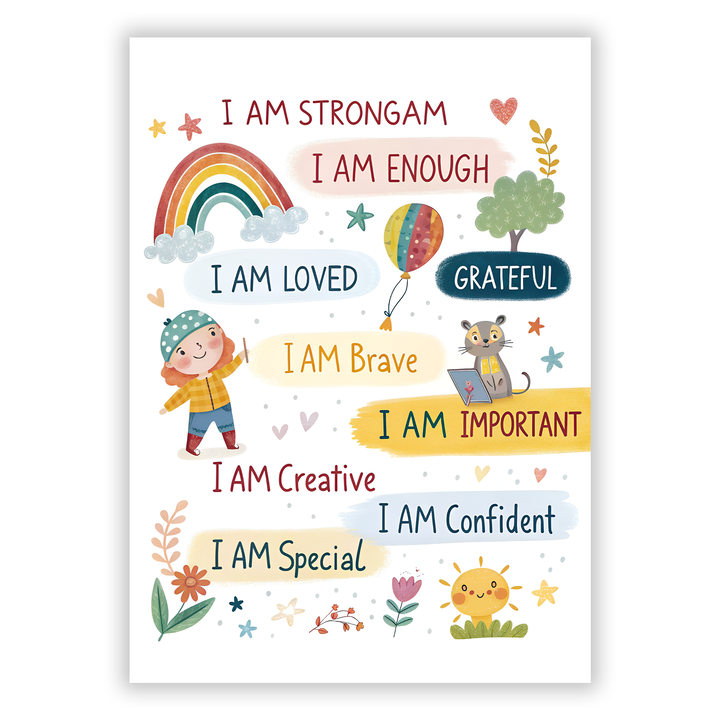 Zum Produkt Affirmationen Kinderposter auf Englisch
