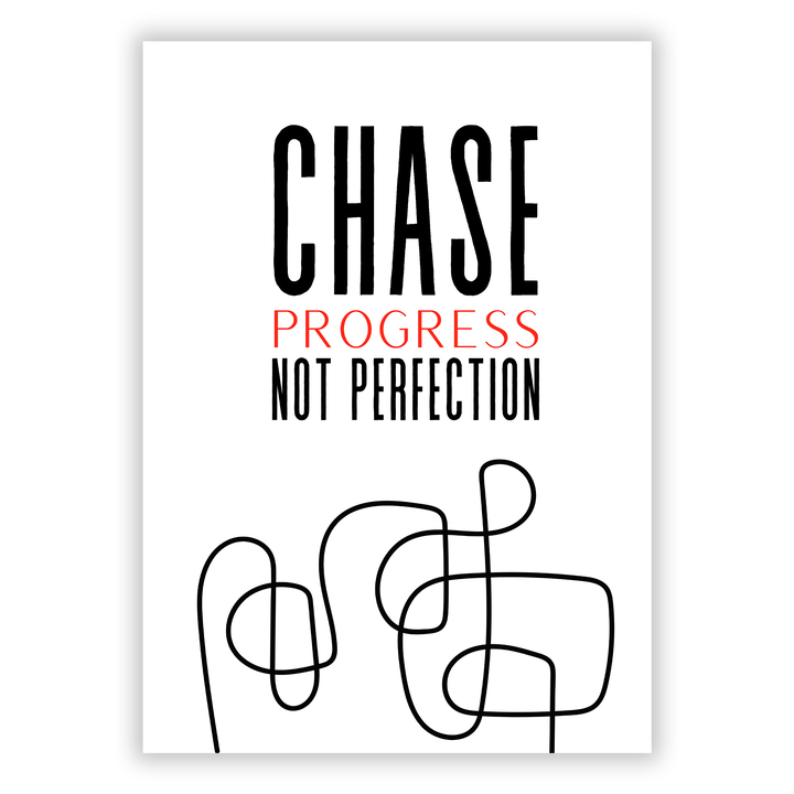 Zum Produkt Chase Progress, not Perfection Poster