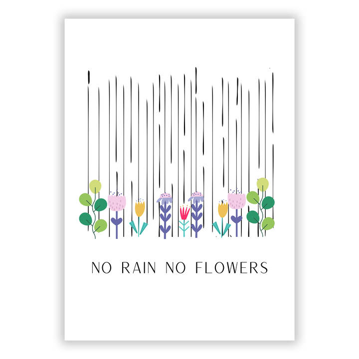 Zum Produkt No Rain No Flowers Poster - Motivationsspruch