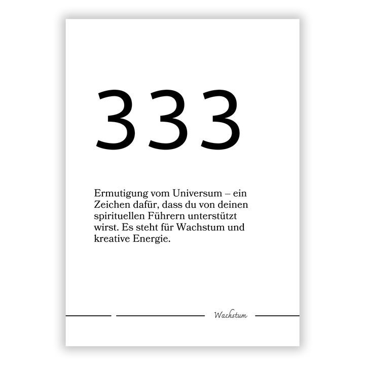 Zum Produkt Spirituelle Engelszahl 333 Wachstum Poster