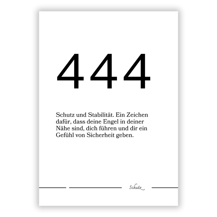 Zum Produkt Spirituelle Engelszahl 444 Schutz Poster