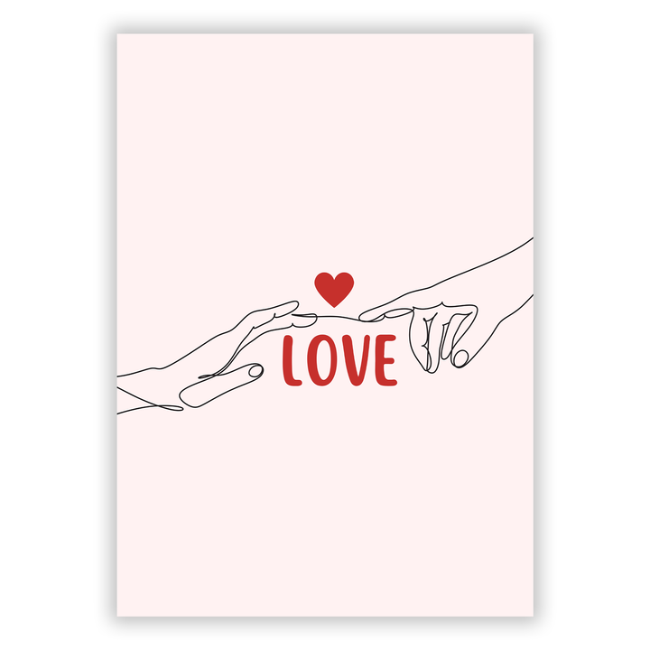 Zum Produkt Love Poster mit zwei Händen, die sich berühren