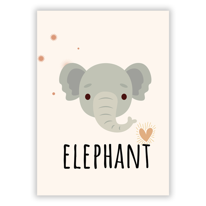 Zum Produkt Süßer Elefant (Elephant) - Niedliches Poster > Tierposter - Englisch für Kinder