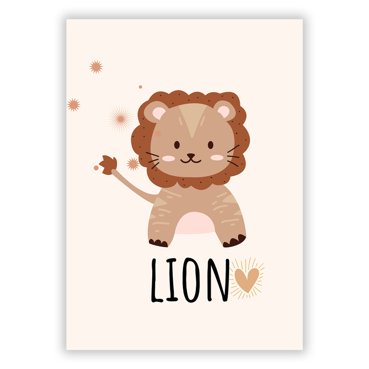 Zum Produkt Süßer Löwe (Lion) - Niedliches Poster > Tierposter - Englisch für Kinder