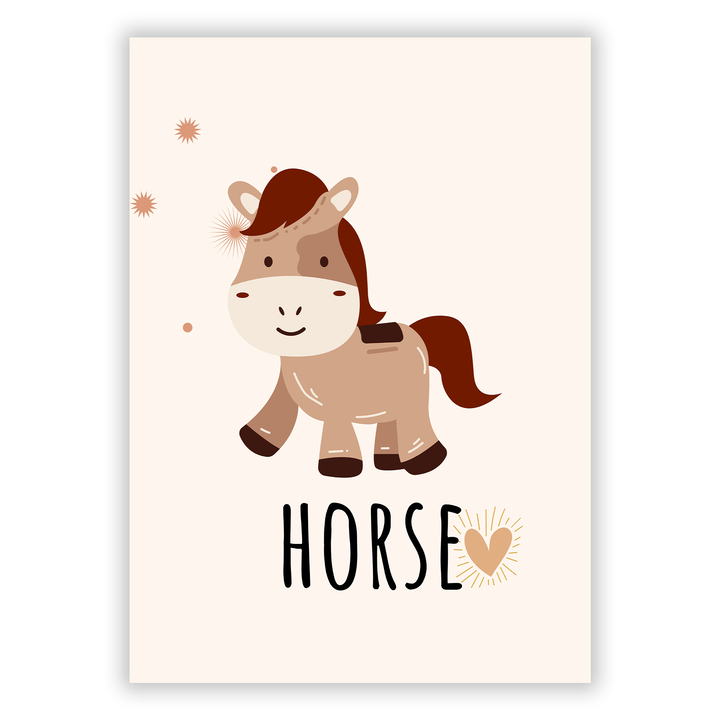 Zum Produkt Süßes Pferd (Horse) - Niedliches Poster > Tierposter - Englisch für Kinder