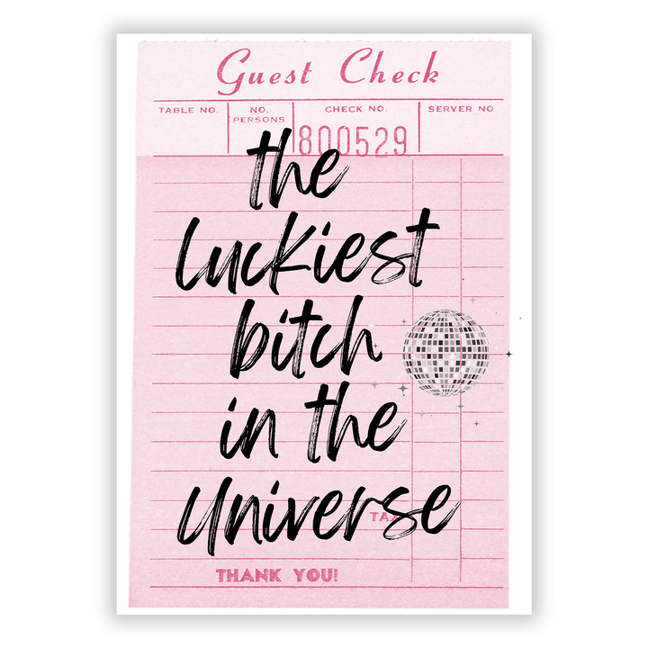 Zum Produkt The luckiest bitch in the universe Poster