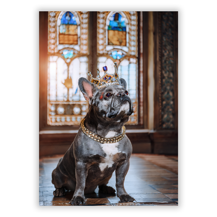 Zum Produkt Königliche französische Bulldogge mit Krone Poster