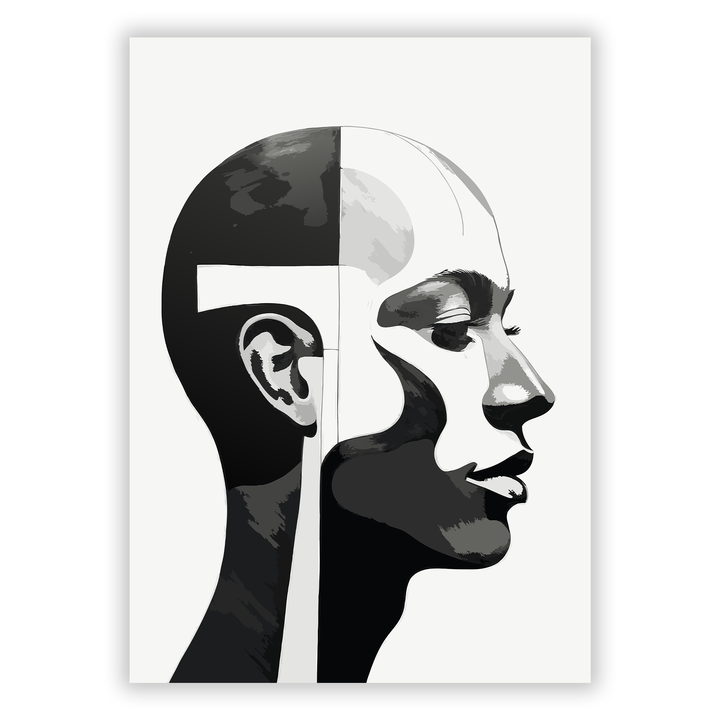 Zum Produkt Moderne Kunst: Ästhetisches Gesicht mit Formen