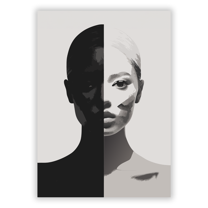 Zum Produkt Moderne Kunst: Ästhetisches Frauengesicht mit Formen