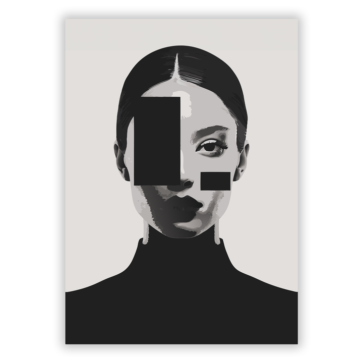 Zum Produkt Moderne Kunst: Ästhetisches Frauengesicht mit Formen