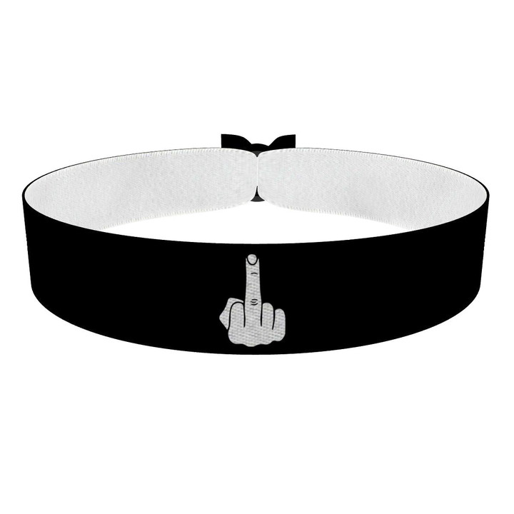 Zum Produkt Mittelfinger weiß Stoffarmband