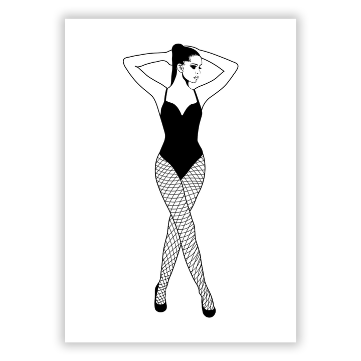 Zum Produkt Ästhetische Frau auf weißem Hintergrund Poster