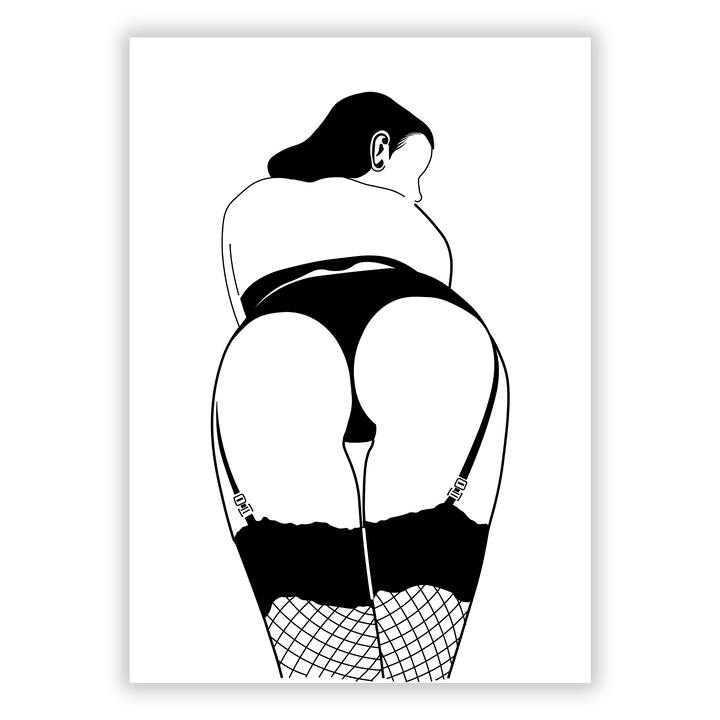 Zum Produkt Ästhetische Frau auf weißem Hintergrund Poster