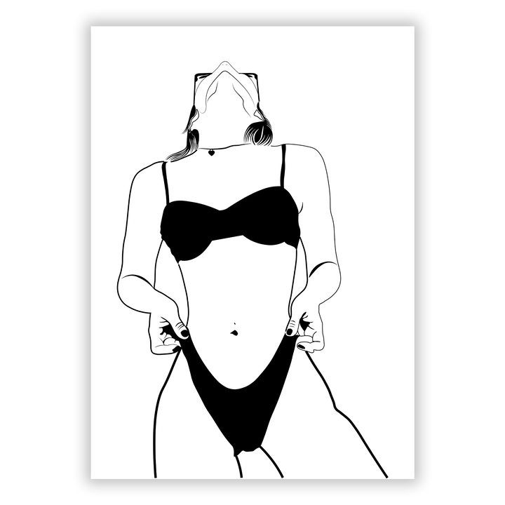 Zum Produkt Ästhetische Frau auf weißem Hintergrund Poster