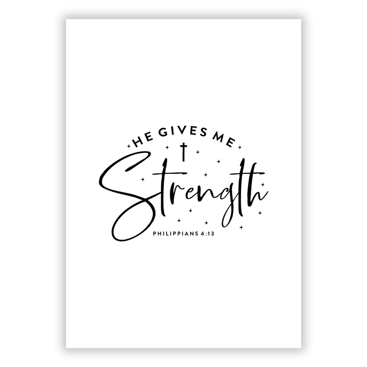 Zum Produkt He gives me Strength Poster - Philippians 4:13