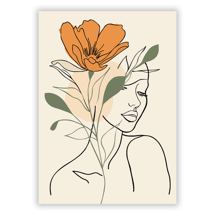 Zum Produkt Boho Line Art Poster #2- Frau Silhouette in Erdtönen