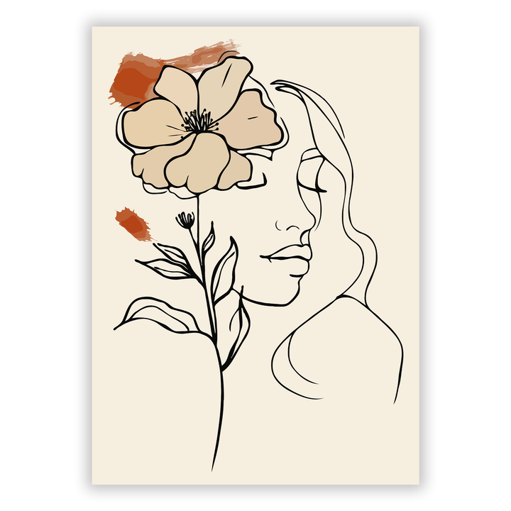 Zum Produkt Boho Line Art Poster #5 - Frau Silhouette in Erdtönen