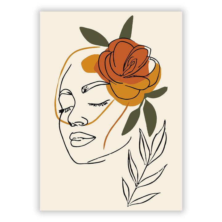 Zum Produkt Boho Line Art Poster #7 - Frau Silhouette in Erdtönen