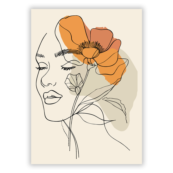 Zum Produkt Boho Line Art Poster #12 - Frau Silhouette in Erdtönen