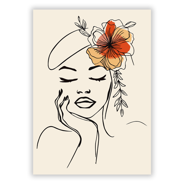 Zum Produkt Boho Line Art Poster #13 - Frau Silhouette in Erdtönen