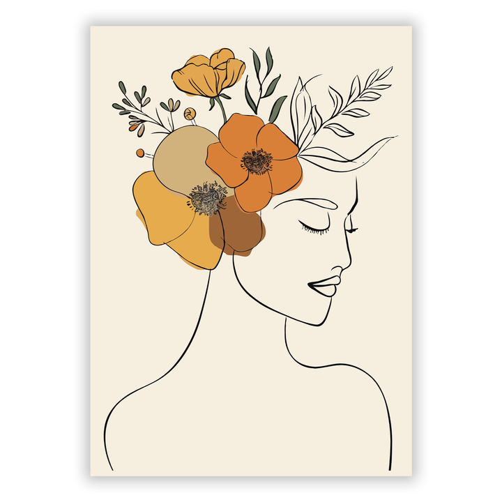 Zum Produkt Boho Line Art Poster #15 - Frau Silhouette in Erdtönen