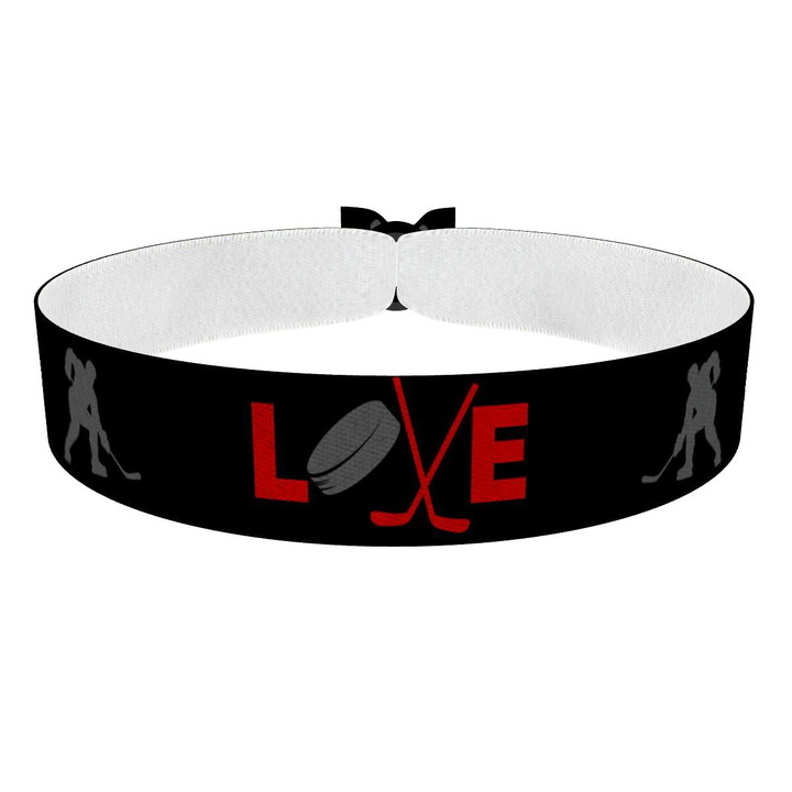 Zum Produkt Eishockey schwarz Stoffarmband