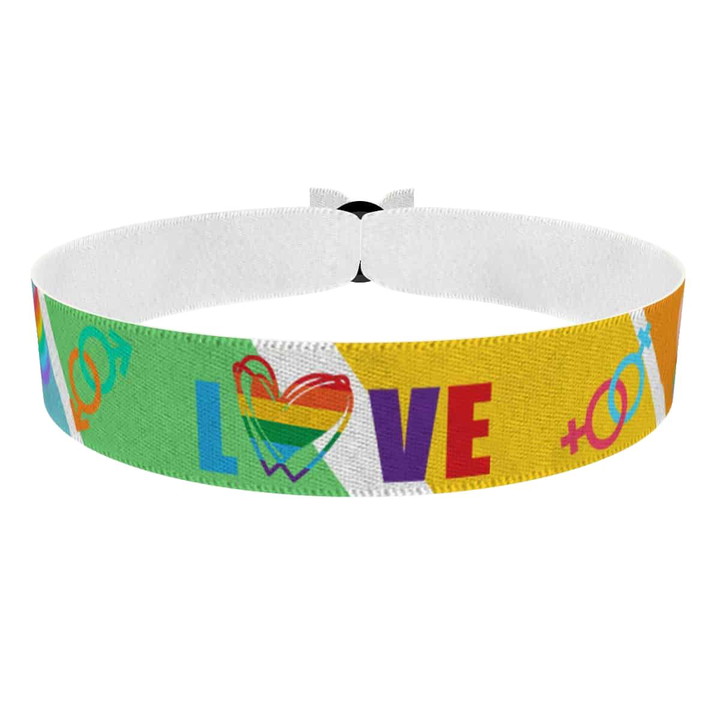 Zum Produkt LGBTQ Love bunt Stoffarmband