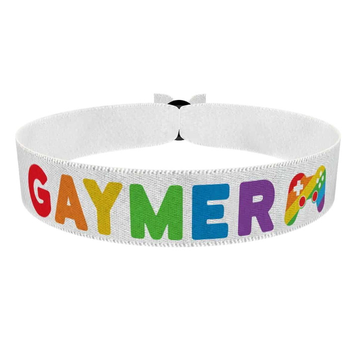 Zum Produkt Gaymer weiß Stoffarmband