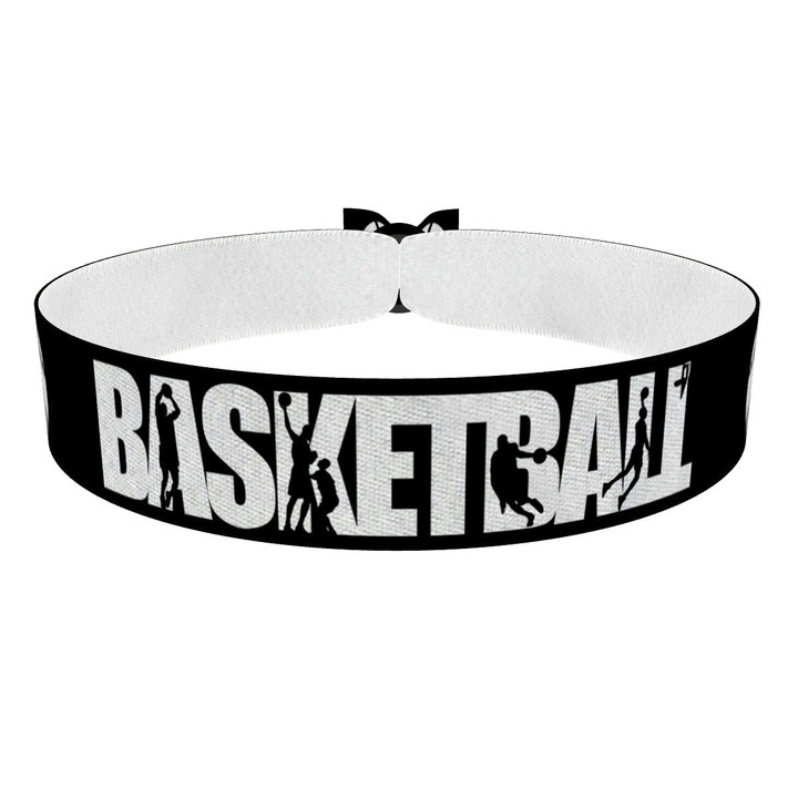 Zum Produkt Basketball schwarz Stoffarmband