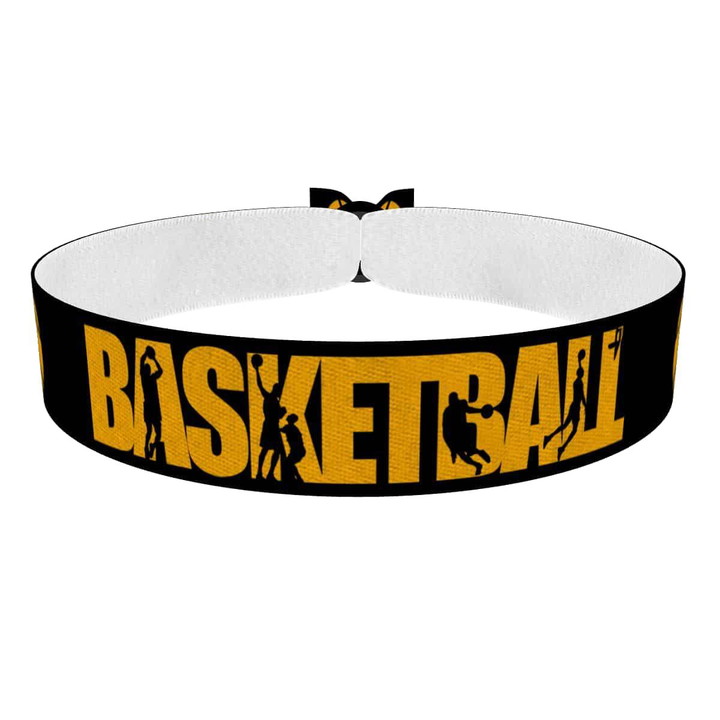 Zum Produkt Basketball schwarz / orange Stoffarmband