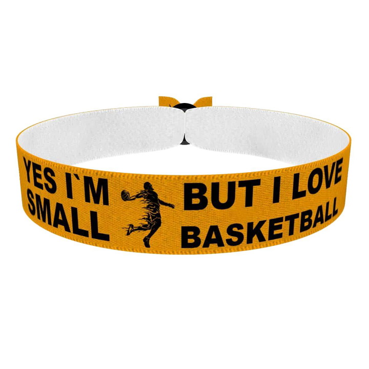 Zum Produkt Small, but I love Basketball orange Stoffarmband