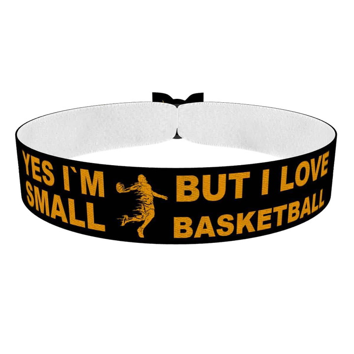 Zum Produkt Small, but I love Basketball schwarz Stoffarmband