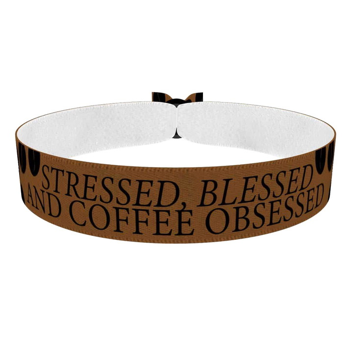 Zum Produkt Stressed, Blessed & Coffee Obsessed Stoffarmband
