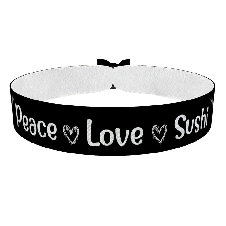 Zum Produkt Peace Love Sushi schwarz Stoffarmband