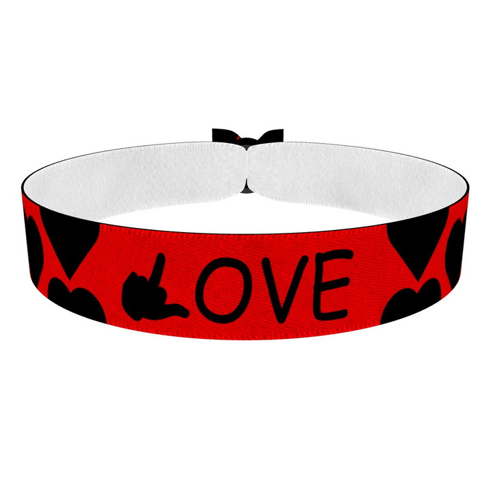 Zum Produkt Love rot Stoffarmband