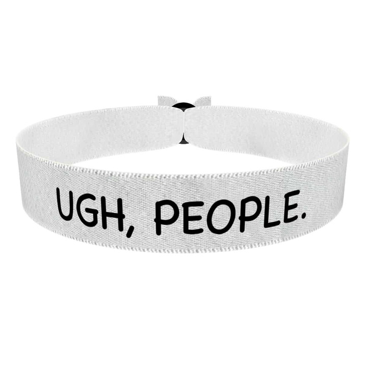 Zum Produkt Ugh, People. weiß Stoffarmband