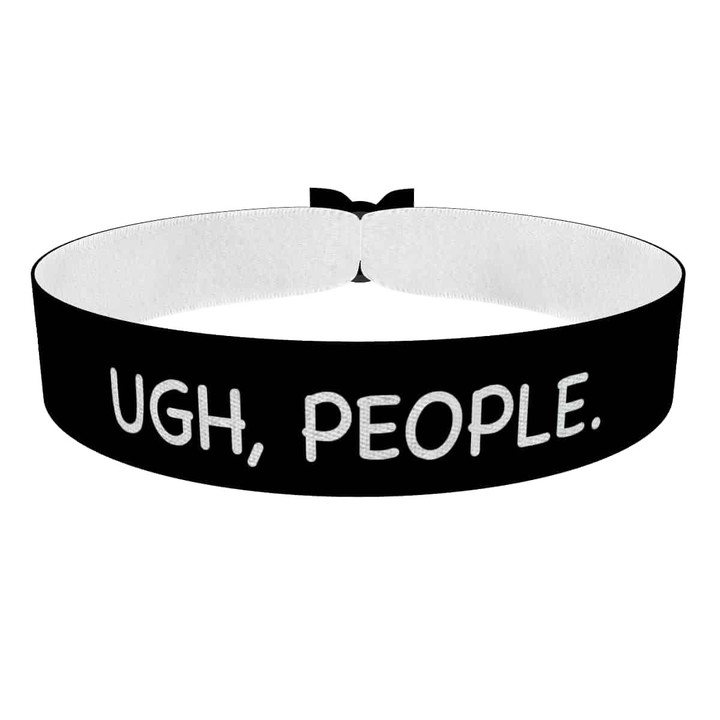 Zum Produkt Ugh, People. schwarz Stoffarmband