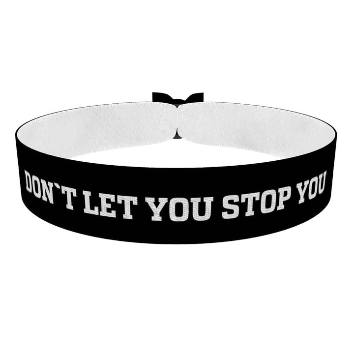 Zum Produkt Don't let you stop you schwarz Stoffarmband