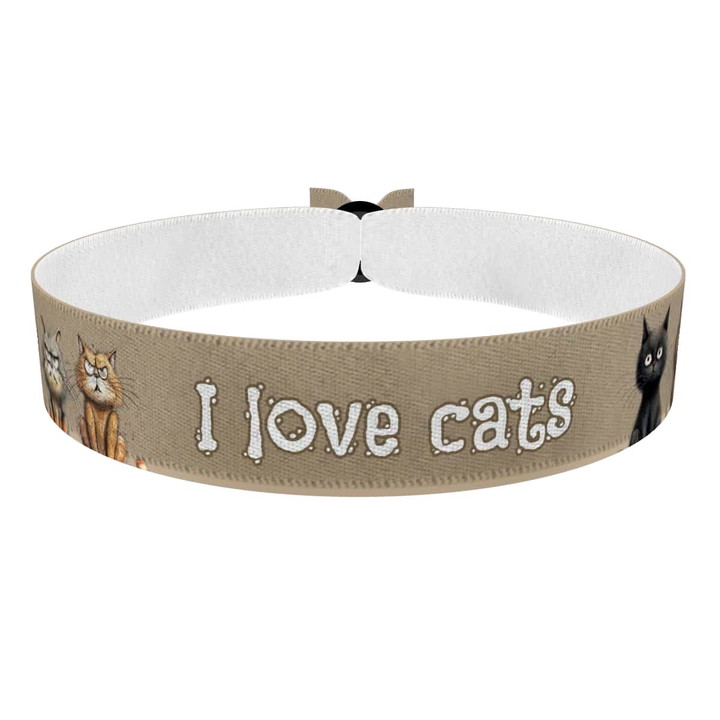 Zum Produkt I love cats Stoffarmband