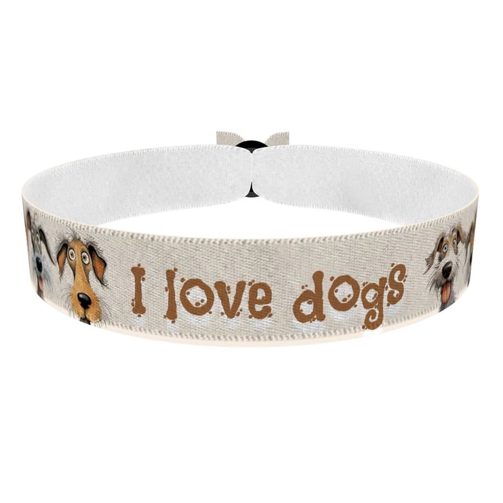 Zum Produkt I love dogs Stoffarmband