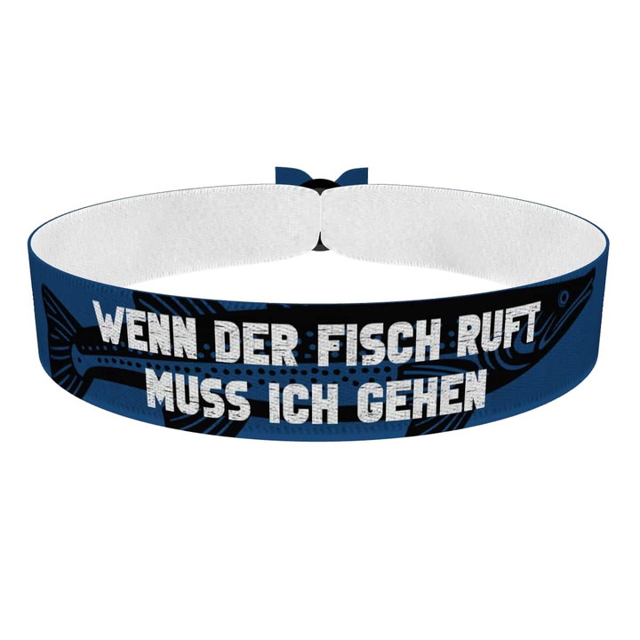 Zum Produkt Wenn der Fisch ruft, muss ich gehen Stoffarmband