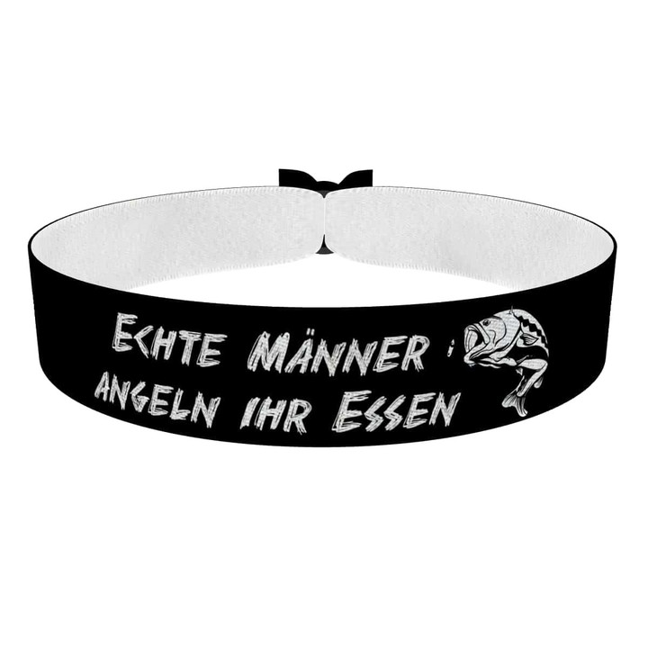 Zum Produkt Echte Männer angeln ihr Essen Stoffarmband