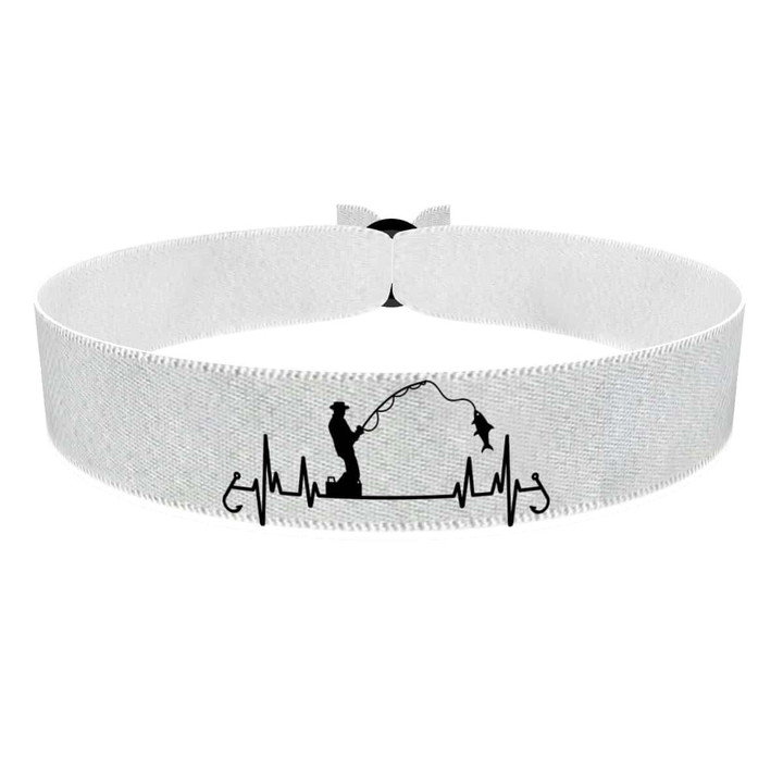 Zum Produkt Angler Heartbeat weiß Stoffarmband