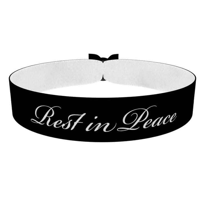 Zum Produkt Rest in Peace Stoffarmband schwarz