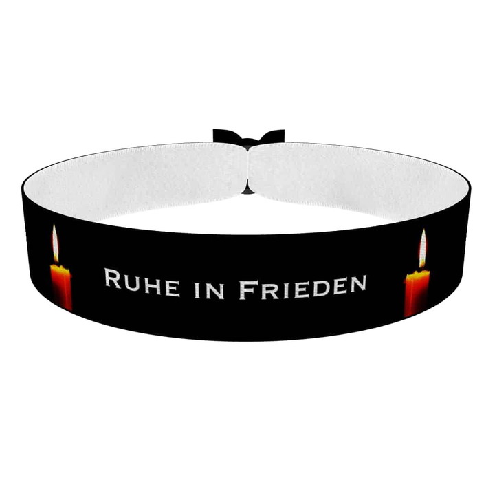 Zum Produkt Ruhe in Frieden Stoffarmband mit Datum