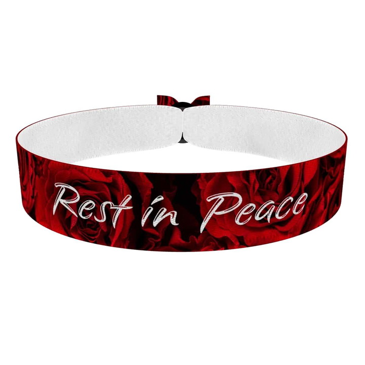Zum Produkt Rest in Peace Stoffarmband Roses