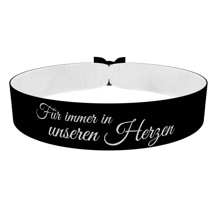 Zum Produkt Für immer in unseren Herzen Stoffarmband