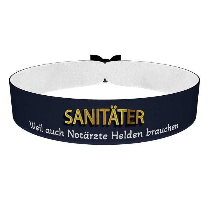 Zum Produkt Weil auch Notärzte Helden brauchen Stoffarmband