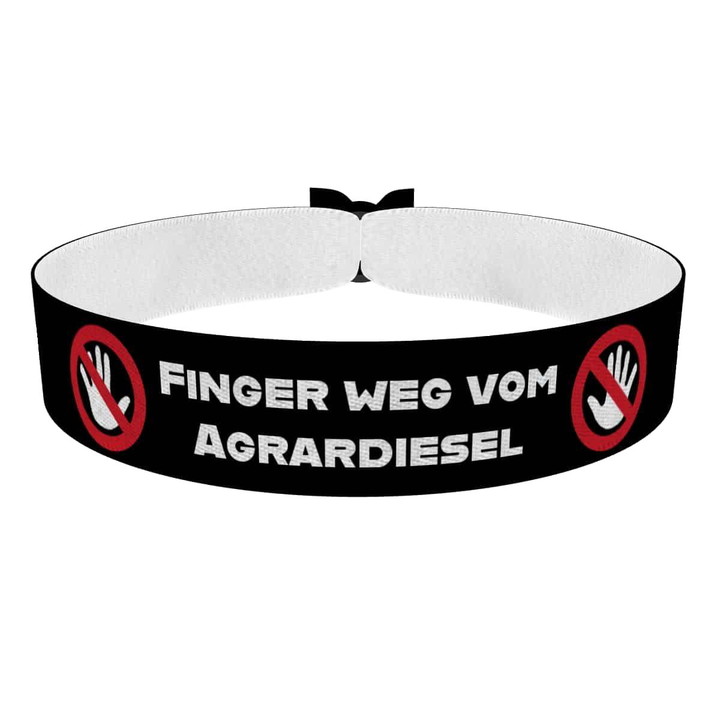 Zum Produkt Finger weg vom Agrardiesel Stoffarmband